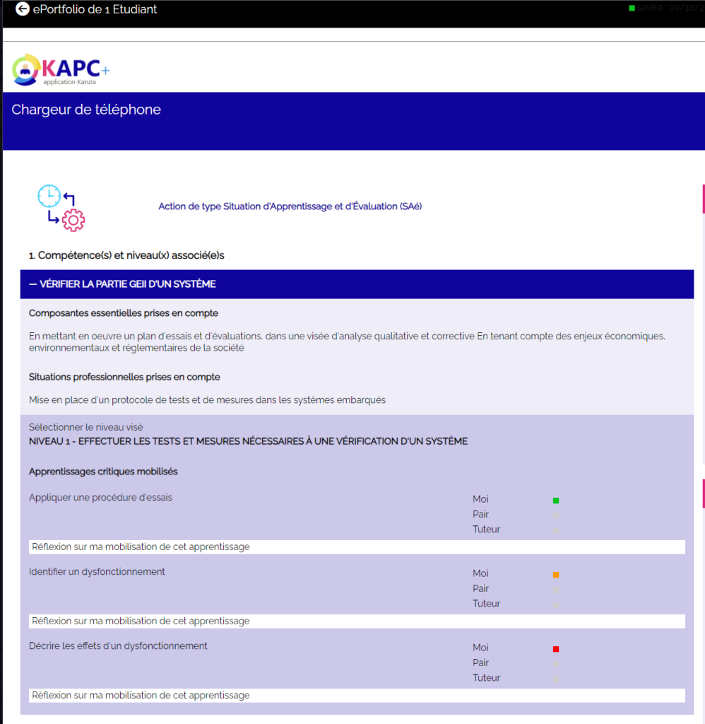 E-portfolio : Exemple de situation d'apprentissage et d'évaluation avec compétence ajoutée