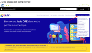 E-portfolio : Bilans de compétence de l'étudiant